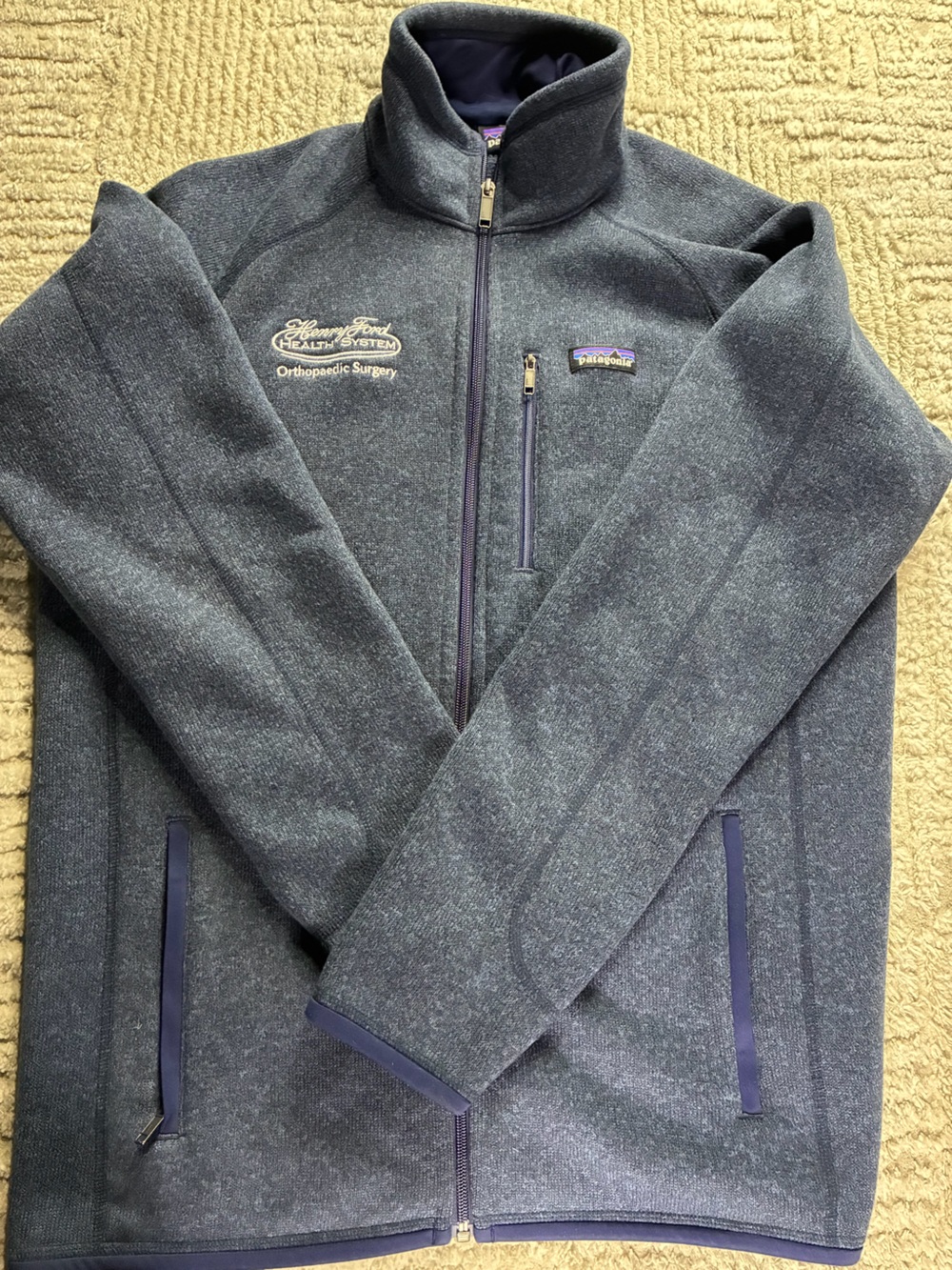 Patagonia Navy Heather Lightweight Full-Zip Jacket